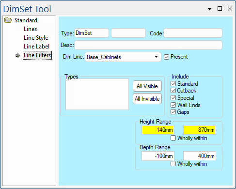 Format Line Filters